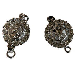 Clasp-2 Rhinestone Crystal Box Clasp 1 Strand 1 Loop ,Single Necklace Clasp